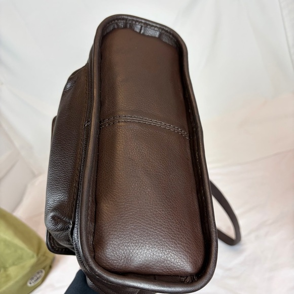Fossil Classic Genuine Leather Satchel Crossbody Bag Brown - Picture 7 of 14
